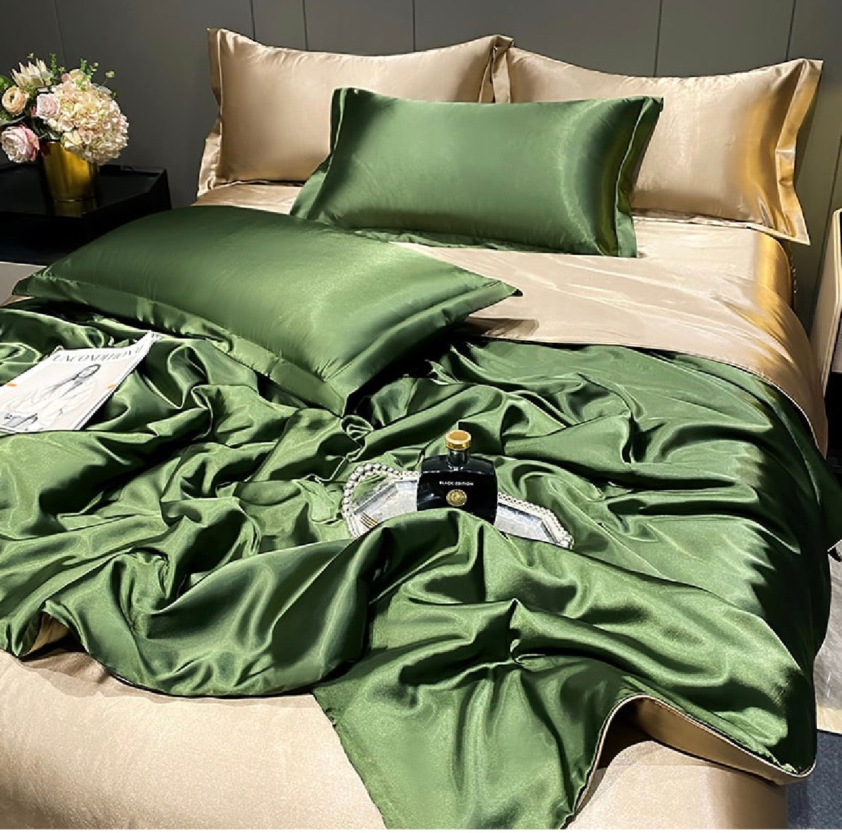Natural silk bed sheets