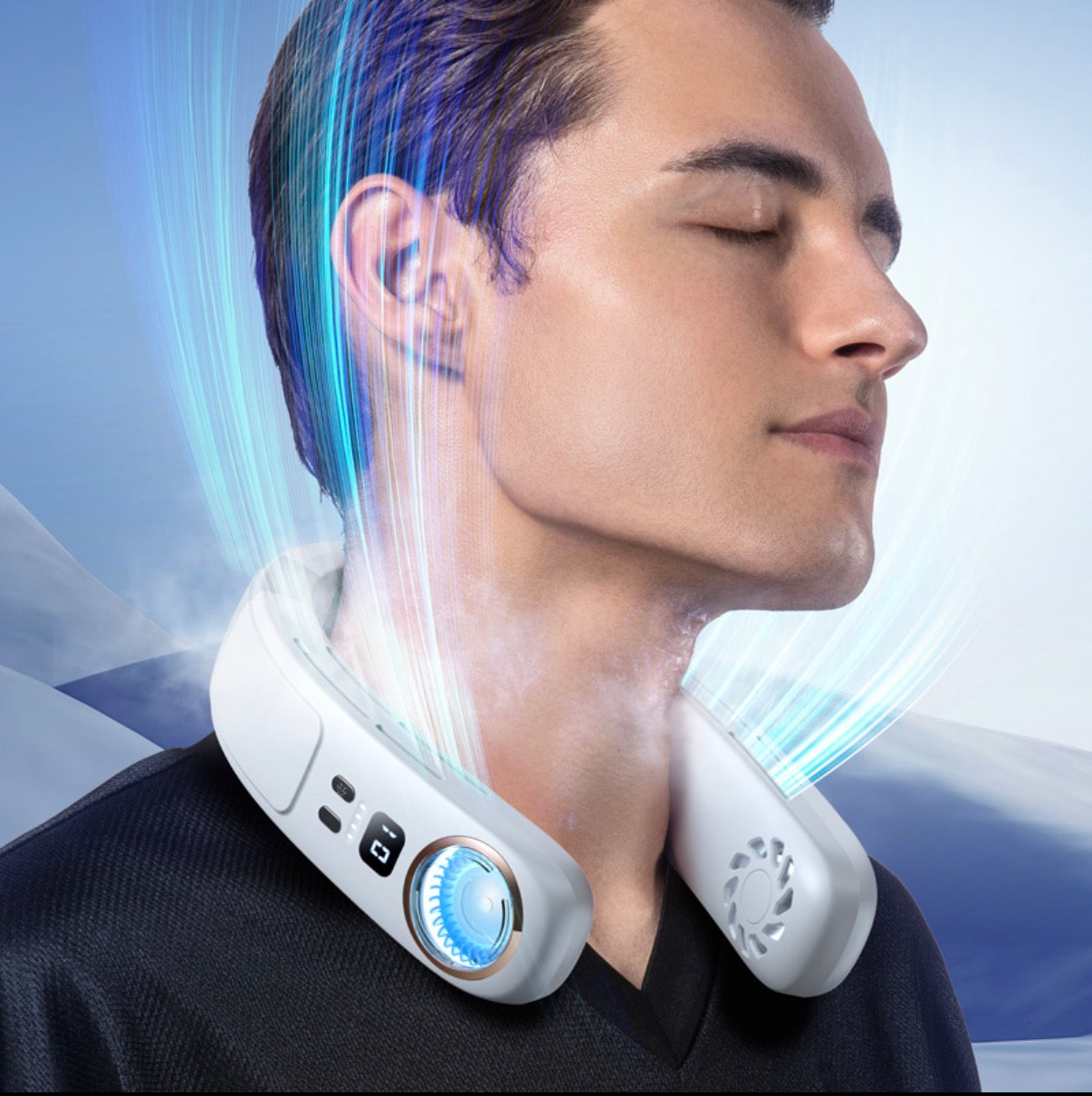 Neck-mounted fan, semiconductor heat dissipation, USB charging, portable mini bladeless fan