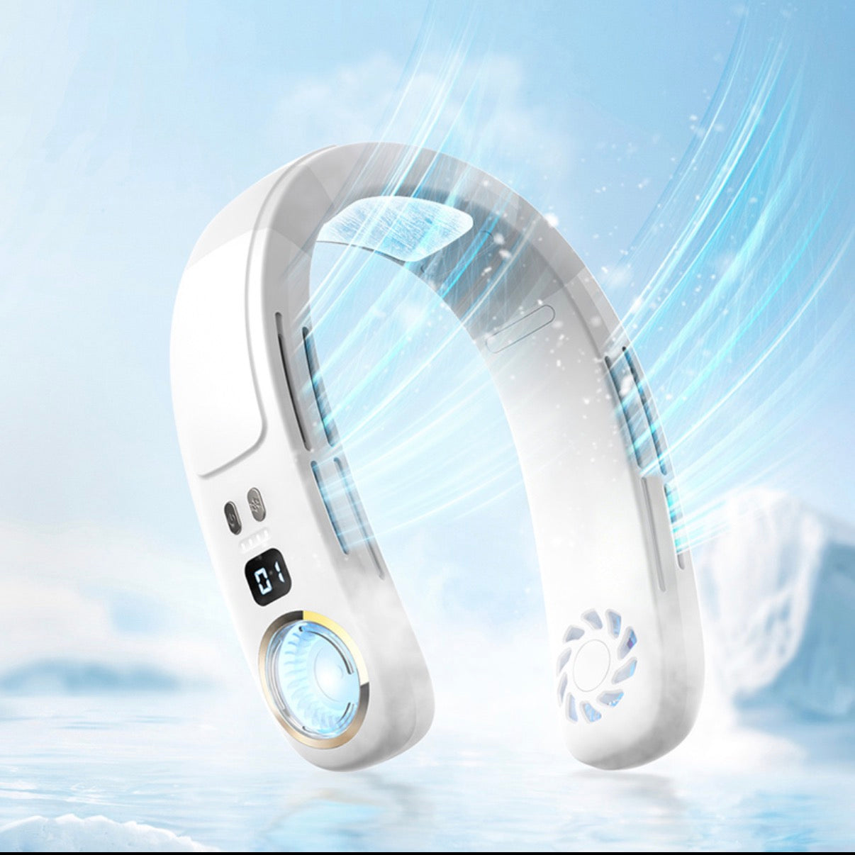 Neck-mounted fan, semiconductor heat dissipation, USB charging, portable mini bladeless fan